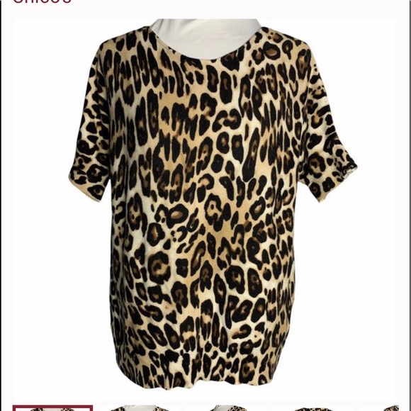 Chico’s Leopard short sleeve sweater - Picture 5 of 7